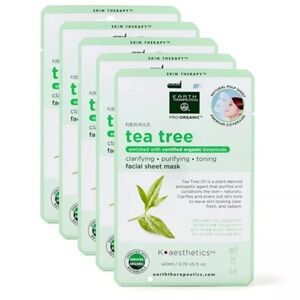 Earth Therapeutics Pro-Organic Tea Tree Clarifies Mask - 5 Pack Skin Therapy